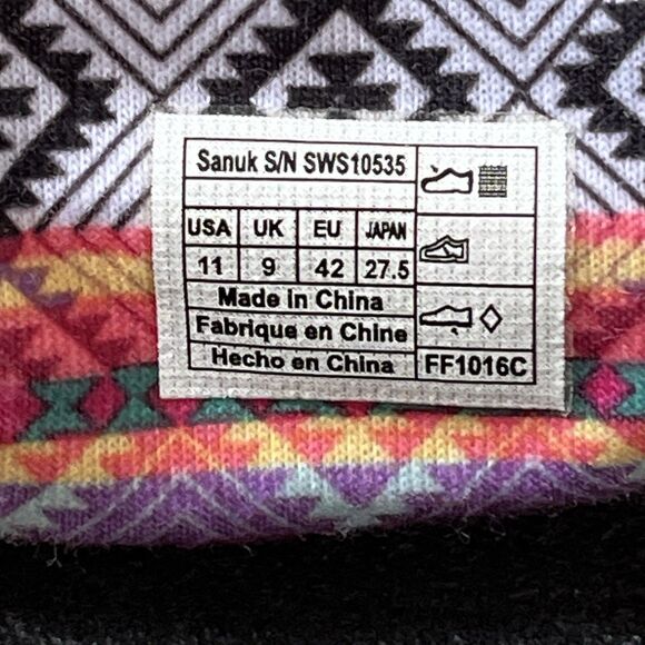 Sanuk Sandals Women 11 Yoga Sling 2 Aztec Boho Slingback Thong Multicolor Fabric - Picture 6 of 8